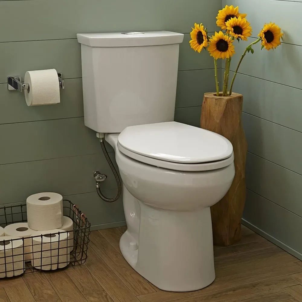 

Folding Toilet 0.92 - 1.28 Gpf Elongated Front Toilets H2Option Two-Piece Toilet Bathroom Items Dual Flush Standard Height White