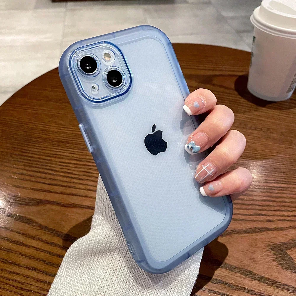 Противоударный прозрачный чехол-бампер для телефона для iPhone 15 14 13 Pro 11 12 Pro Max XR X, прозрачный цветной силиконовый защитный чехол для камеры