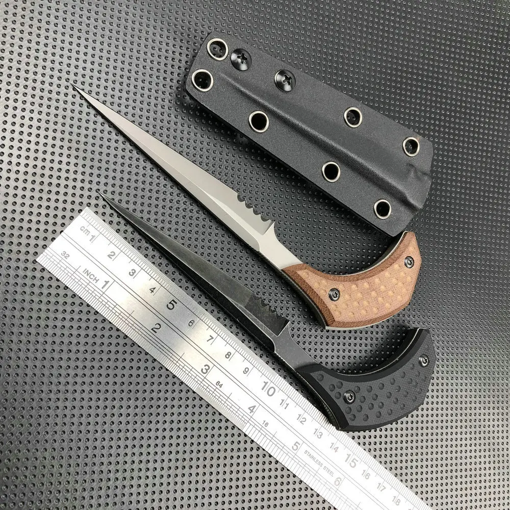 

TRSKT Neck Tactical Knife ,Italy Pocket Knives,440C Blade G10/Micarta Handle, Cool Camping Knife ,Unpacking knife With Kydex