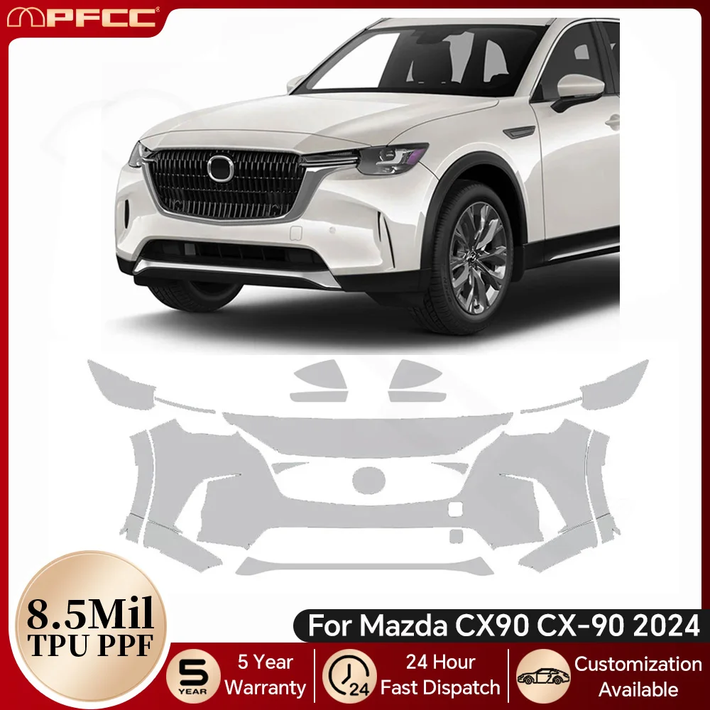 

8.5Mil TPU Paint Protection Film For Mazda CX90 CX-90 2024 Car Body Bumper Pre-cut PPF Bra Anti-Scratch Clear Kit Resistant