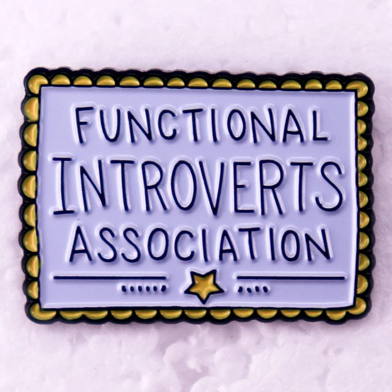 D1932 Functional introverts association Badges Lapel Pins for Backpack Enamel Pins Brooches for Clothing Jewelry Accessories