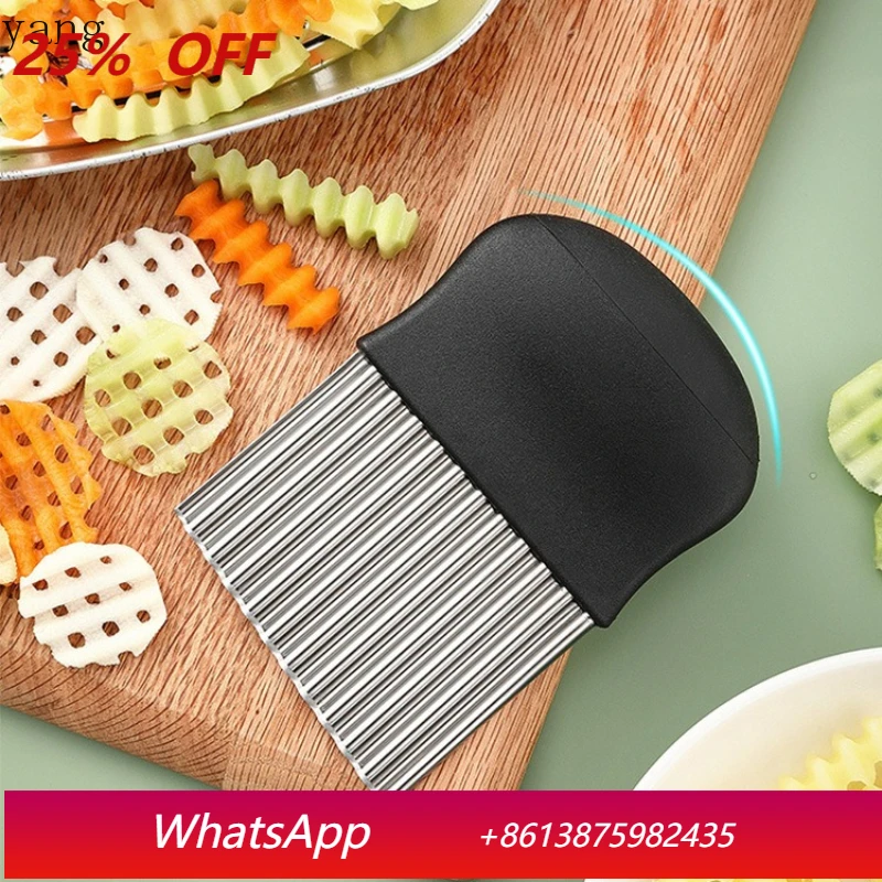 

LMM Stainless Steel Potato Cut Wolf Teeth Corrugated French Fries Slicer