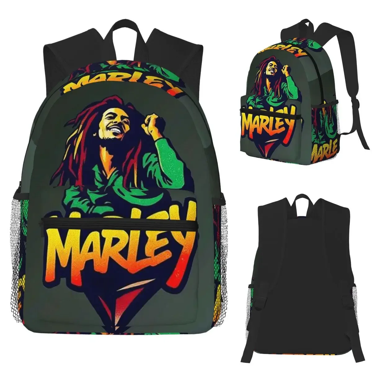 Funny Bob Marley Student Backpack School Bag Hiking Travel Daypack for Boys Girls Fashion Bookbag Shoulder Bags