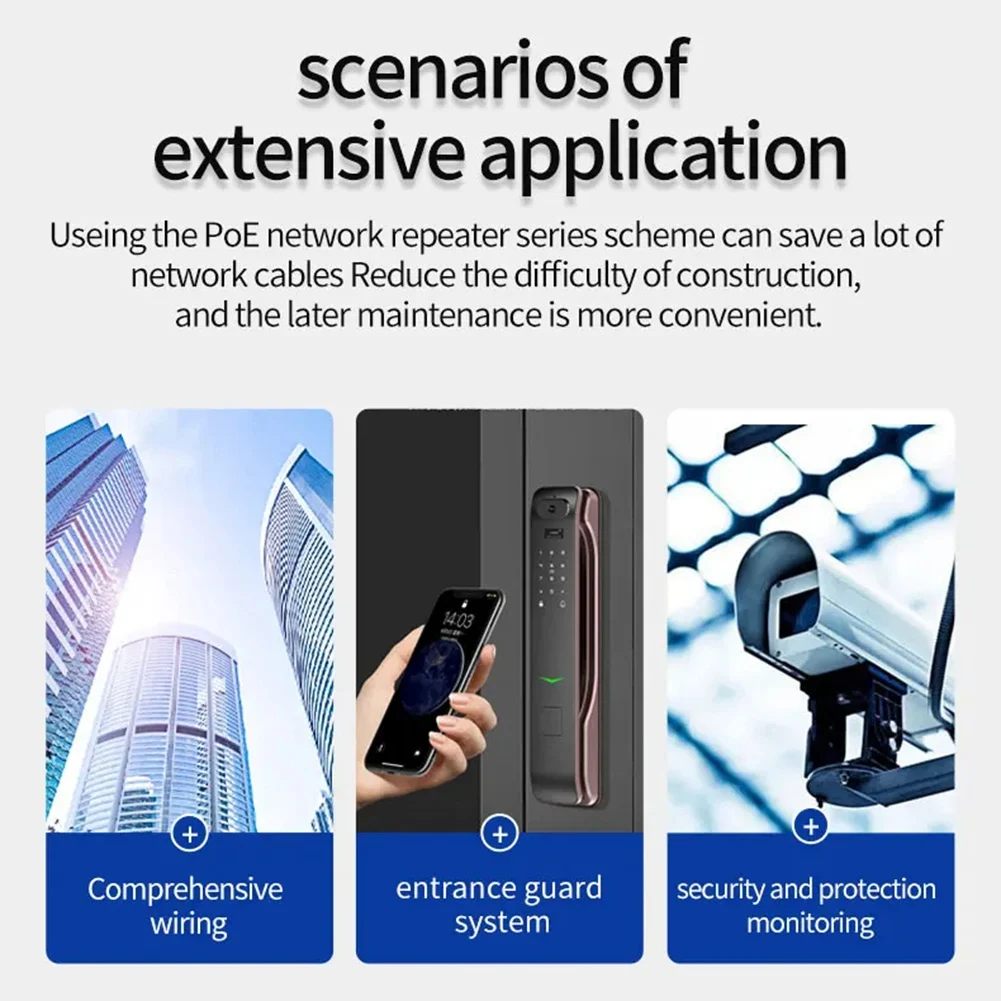 POE Extender مقاوم للماء ، 10 ميغابايت في الثانية ، Mbps ، 30 واط ، طاقة عالية ، قابس وتشغيل لمفتاح Poe ، NVR ، كاميرا IP ، AP