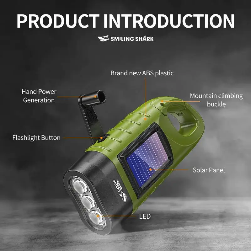 Tragbare LED Taschenlampe Zelt Licht Handkurbel Dynamo Solar Power Taschenlampe Für Outdoor Camping Wandern Lange-palette Notfall Laterne