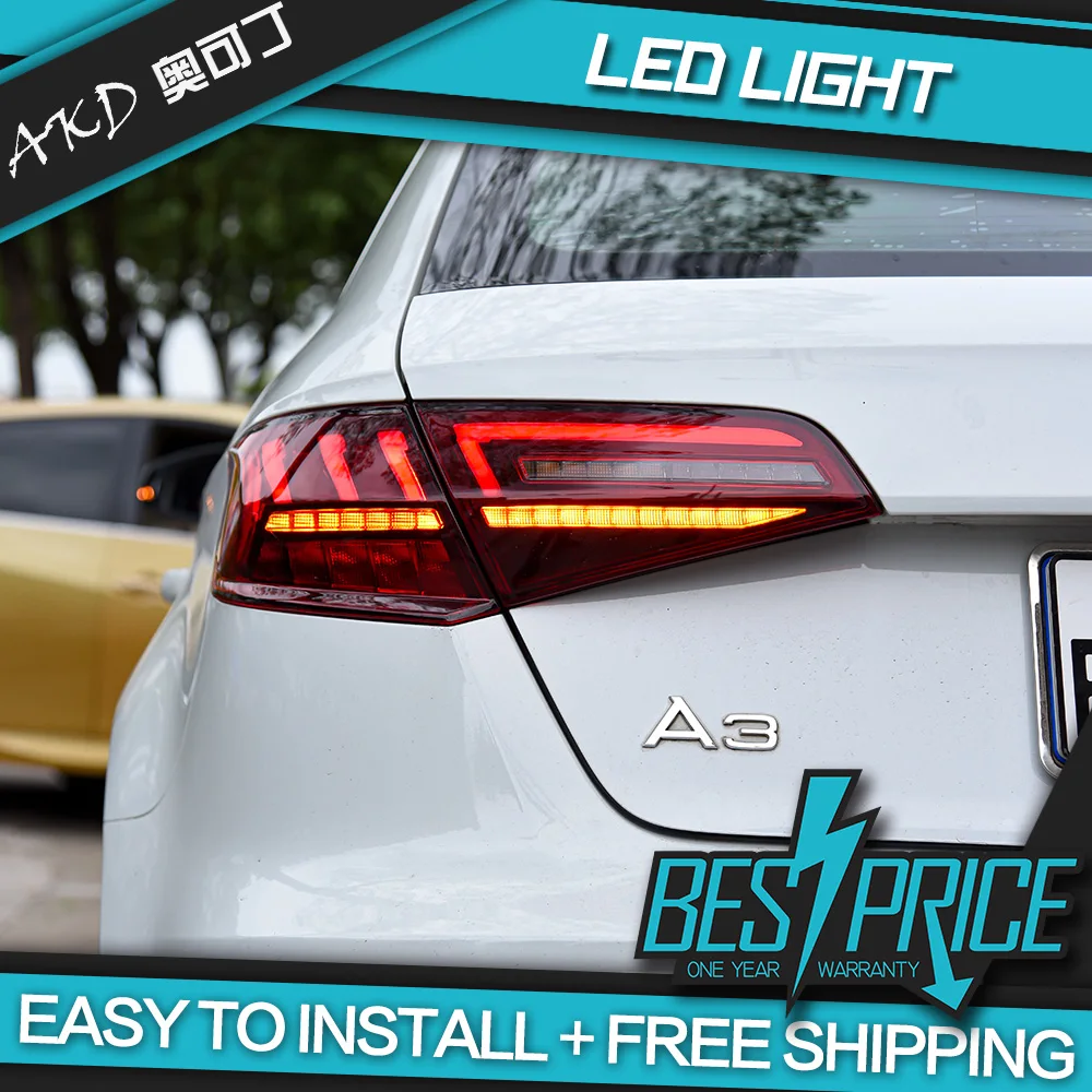 AKD Rear Lights for A3 Sportback  LED Tail Light 2013-2016 S3 Rear Lamp DRL Dynamic Signal Reverse Automotive Accessories