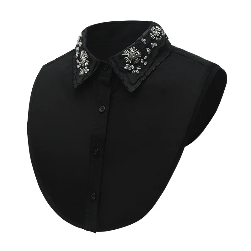 White Fake Collar Neckwear Tie Sweater Blouse Decoration for Womens Fashionable and Elegant Half Shirt Detachable Collar