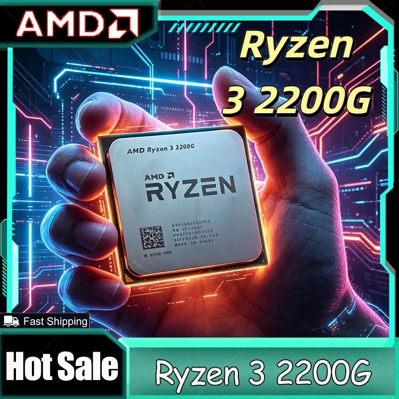 CPU AMD Ryzen 3 2200G, R3 2200G, 3.5GHz, 4 Núcleos, 4 Subprocesos, Arquitectura Zen de 14nm, YD2200C5M4MFB, Socket AM4