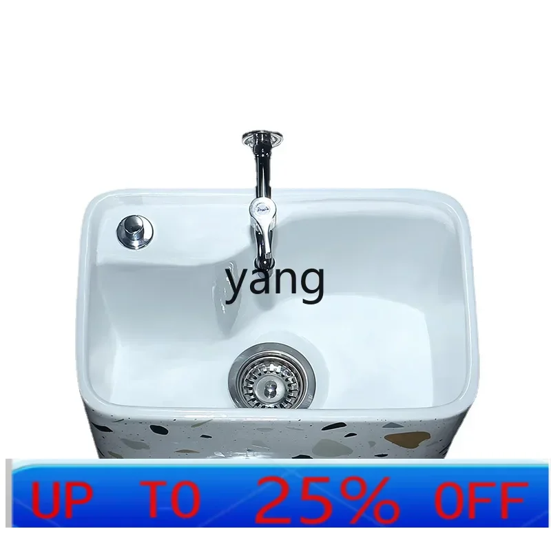 

LTT Balcony Mop Pool Ceramic Wash Mop Bathroom Household Floor Mop Sink