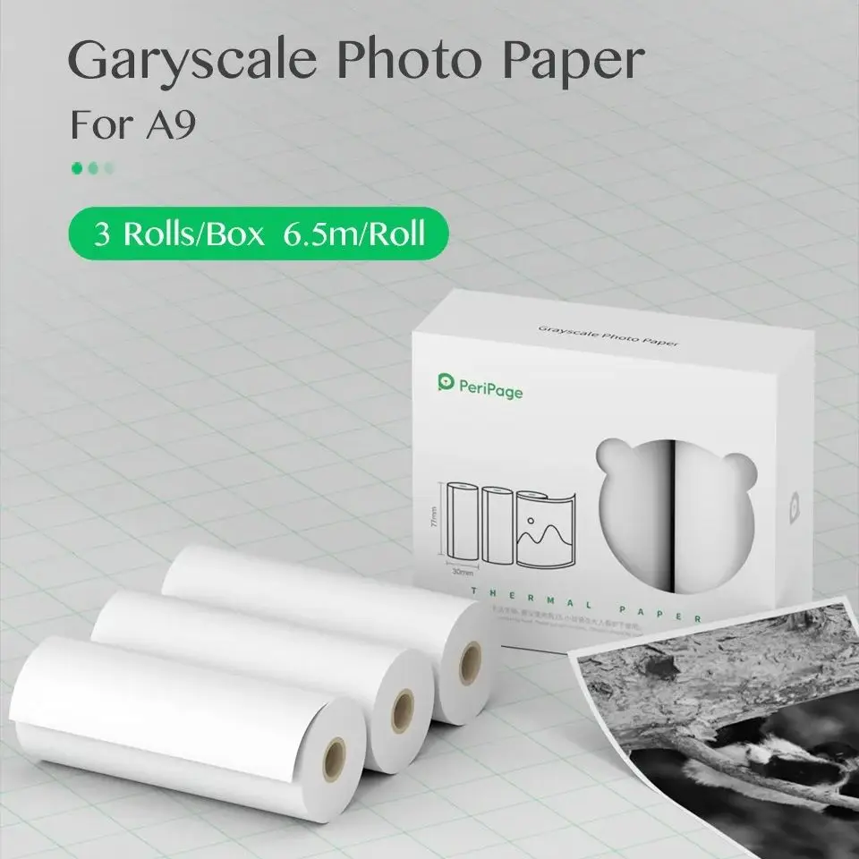 77*30 Mm Thermal Paper Roll / Sticky Thermal Paper / High Definition Grayscale Photo Paper For Thermal Mini Printer Long Storage