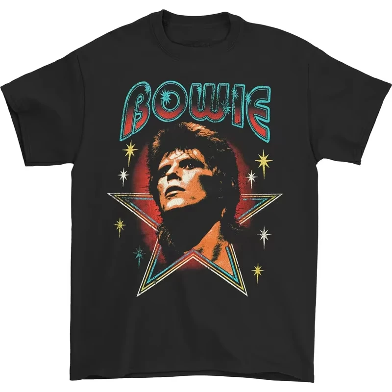 David Bowie Casual T-Shirt Oversized Unisex Streetwear Trendy Cotton Graphic Print Crew Neck T-Shirt for Men Women high quality