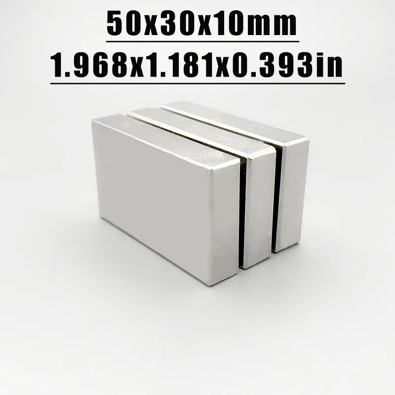 1/2/3Pcs 50x30x10 Neodymium Magnet 50mm x 30mm x 10mm N35 NdFeB Block Super Powerful Strong Permanent Magnetic Imanes 50*30*10