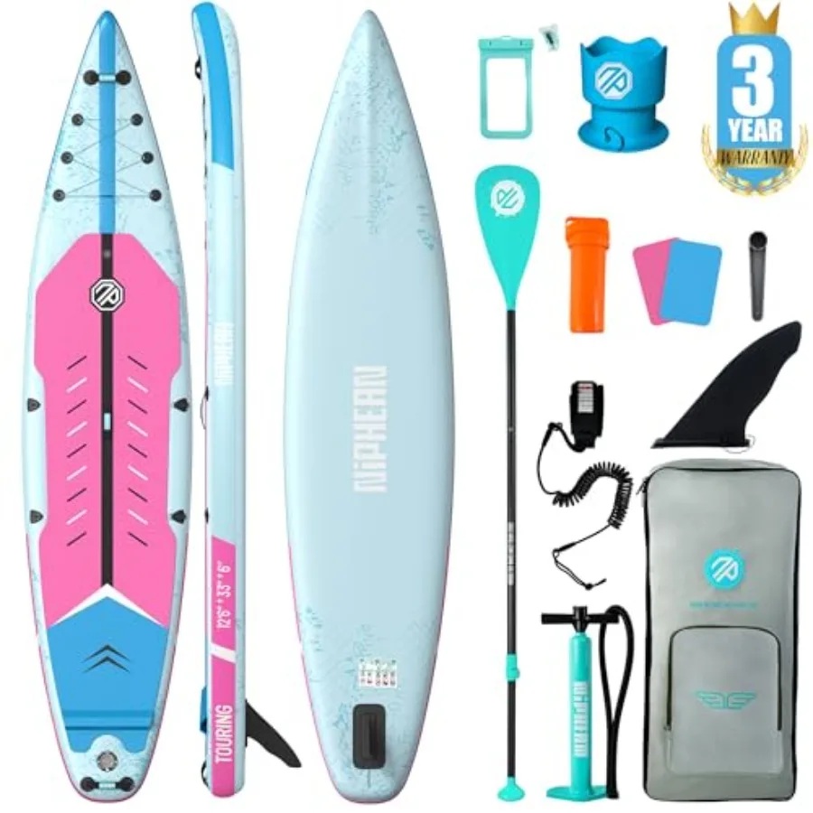 Touring inflatable paddle board for adults and youth PVC material blue 550LB capacity stable and beginner-friendly with kick pa