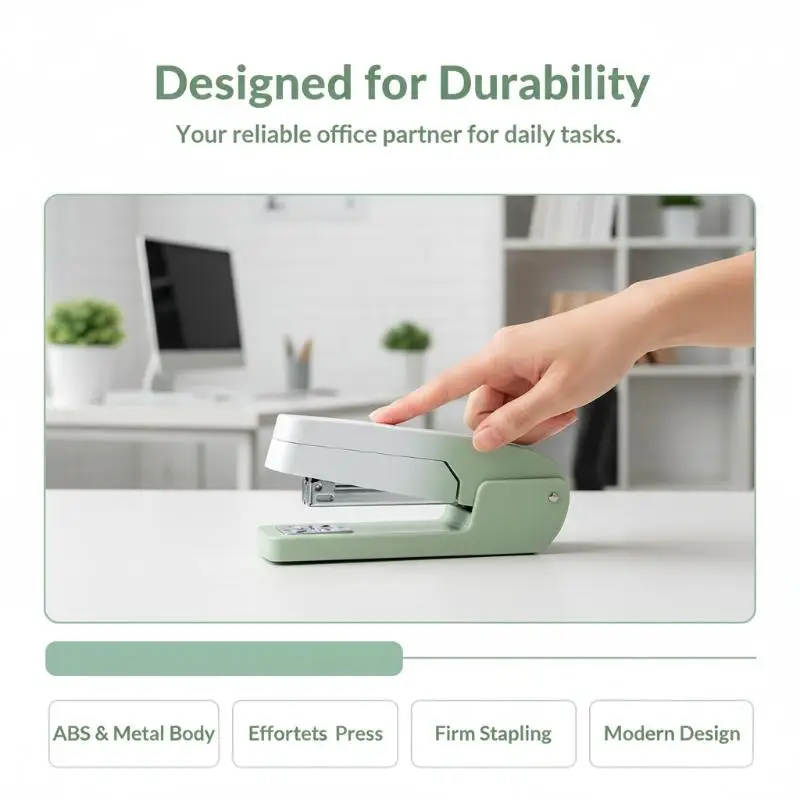 Gradient Color 360° Rotatable Stapler Grip Document Binding Stapler, Practical Stationery for Student School Office Daily Use
