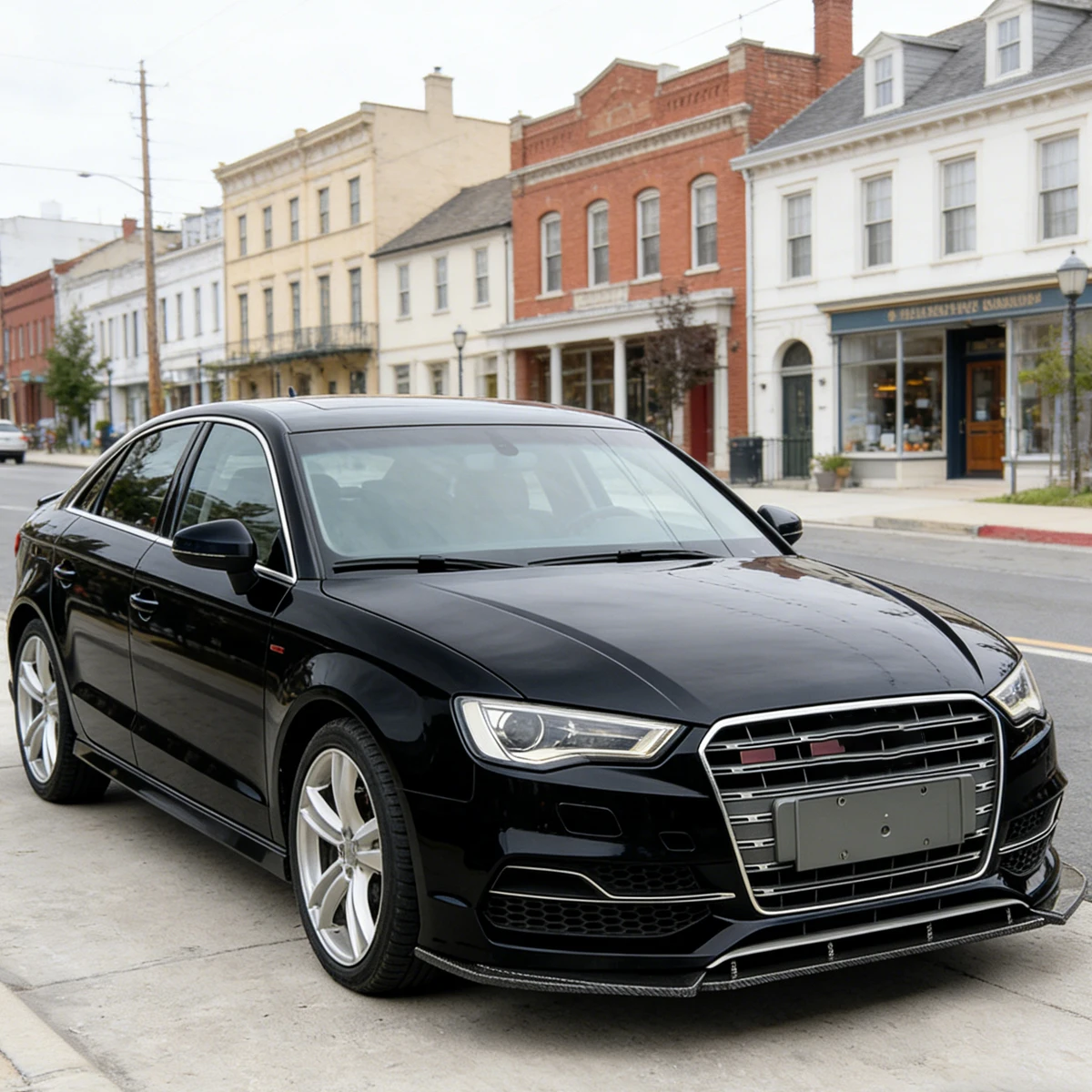 For Audi A3 S3 S‑Line 8V Pre‑facelift 2013 2014 2015 2016 Front Bumper Spoiler Lip Sport Style Chin Splitter Car Accessories