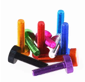 1pcs M2.5 M2.6 M4 Aluminum thumb screw Leng5-50mm Flat Head Straight Knurled Colourful Aluminum Hand Tighten Screw Bolts