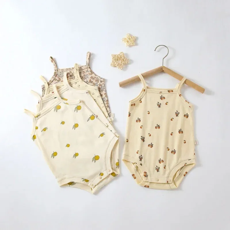 0-24M Summer Baby Romper Newborn Kid Baby Boys Girls Clothes Sleeveless Off Shoulder Cotton Jumpsuit Cute New born Outfits