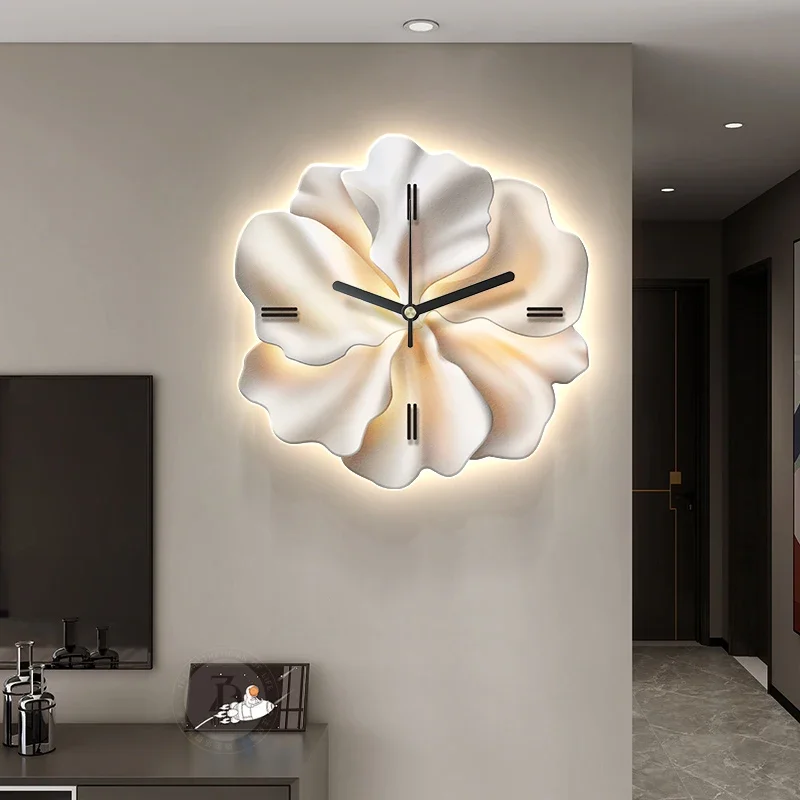 

Chinese Style Led Wall Clocks Art Mural Luxury Mechanism Interior Silent Nordic Clock Wall Design Horloge Ornaments Home Decor