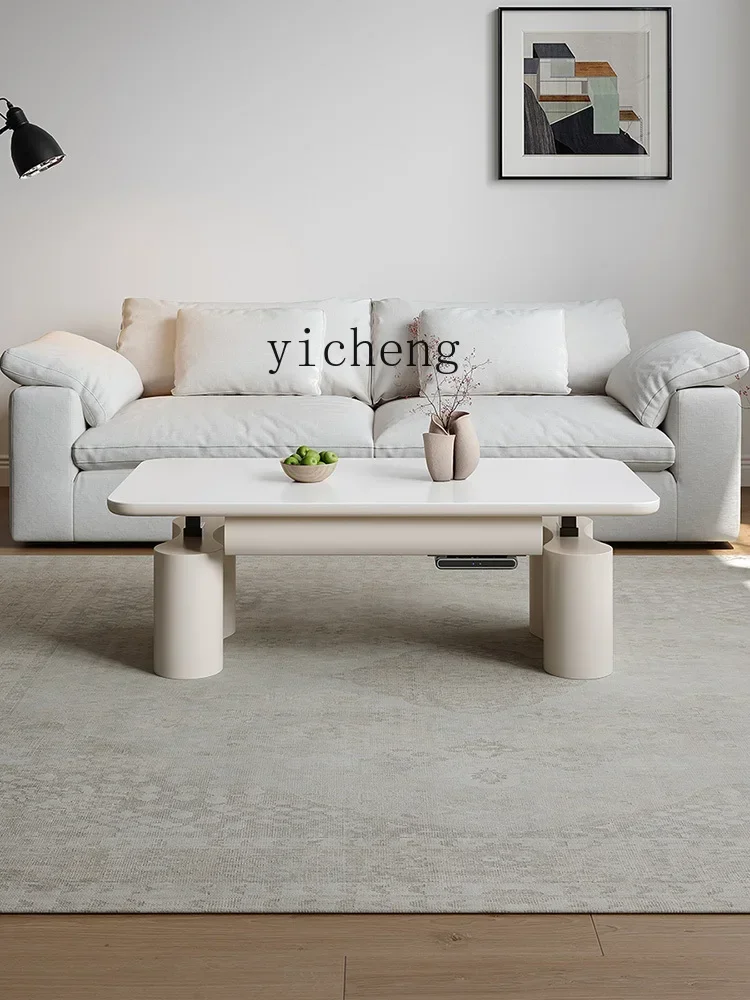 Multi-functional Lifting Coffee Table Electric Rock Slab Living Room Home Automatic Heating Dining Table-X31