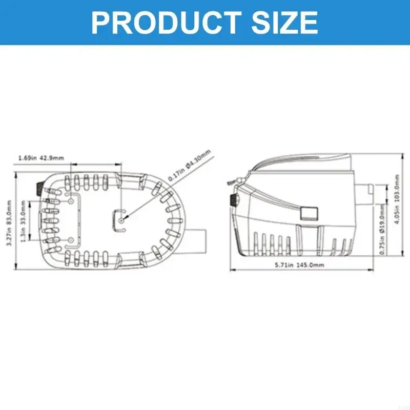 1-1/8in Outlet Auto Bilge كفاءة عالية 750GPH/1100GPH مضخة BILGE مضخة أوتوماتيكية لمضخة المياه الغاطسة لليخوت القارب