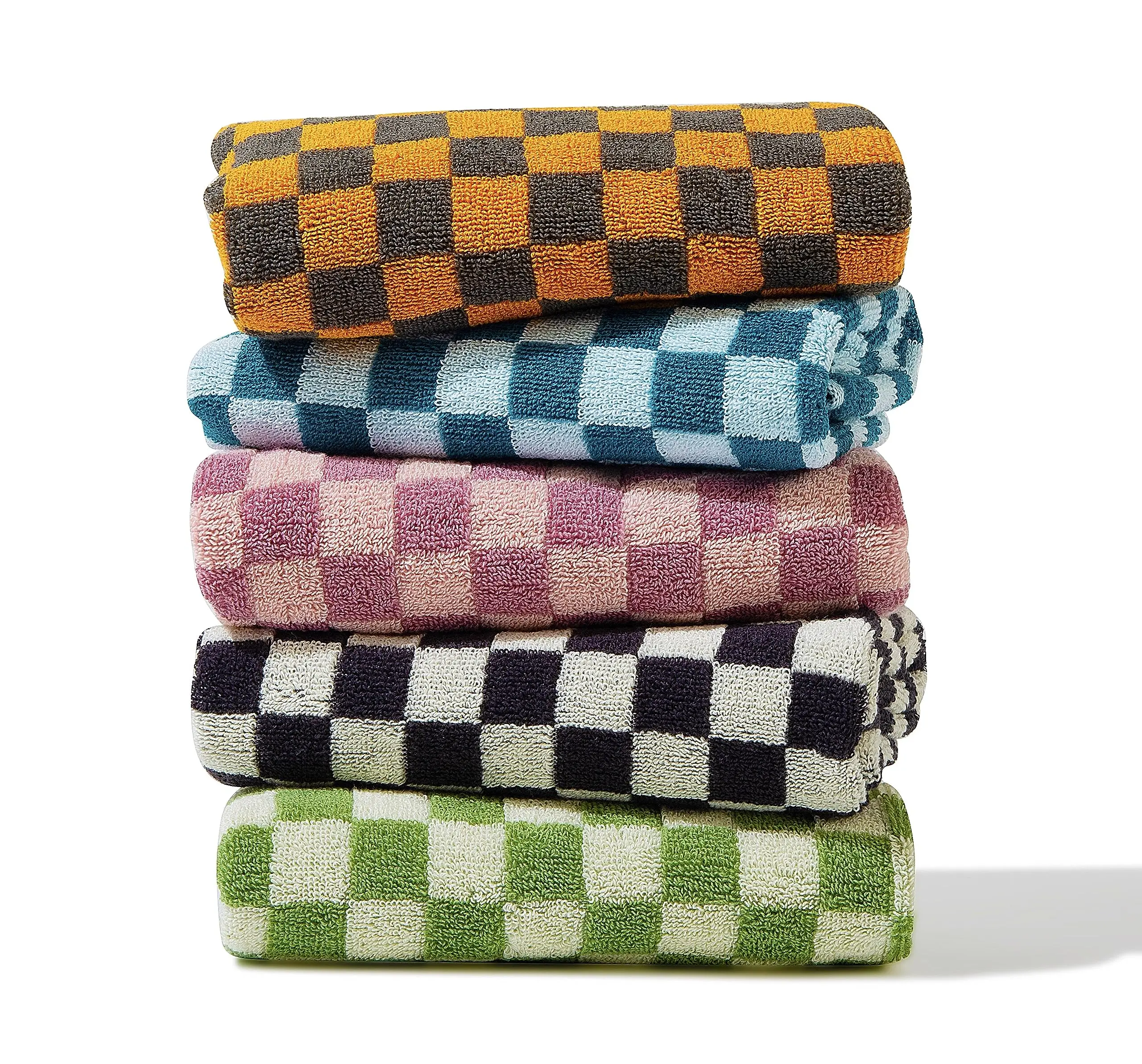 

Hand Towels 3 Pack - Cotton Face Towels Soft,Absorbent,Decorative Checkered Design for Bathroom,Kitchen,Gym,and Spa 13x29 Inch