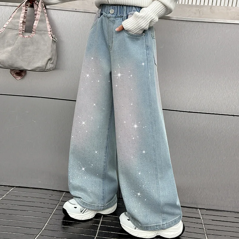 Denim Pants New Autumn Baby Clothes Long Pants Korean Loose Fit Trousers Boys Girls Fashionable