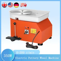 Electric Pottery Wheel Machine, Manual Handle and Foot Pedal for School, Ceramic Clay Working Molding, DIY Crafts, 28cm, 350W