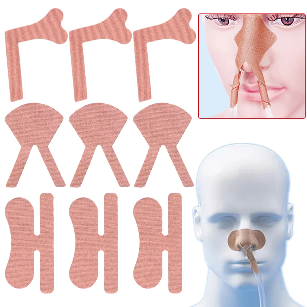 

10PCS Breathable Esophageal Tape Nasal Feeding Tube Adhesive Tape Sticker Securement Device Nose Bridge Cannula Fixation