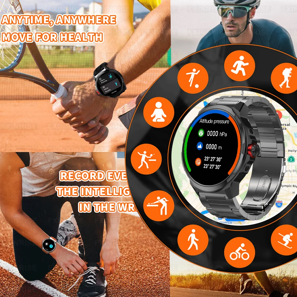 1.93 بوصة ساعة HD شاشة كبيرة ساعة ذكية الرجال النساء 700mAh بطارية بلوتوث دعوة GPS المسار معدل ضربات القلب IP68 مقاوم للماء SmartWatch