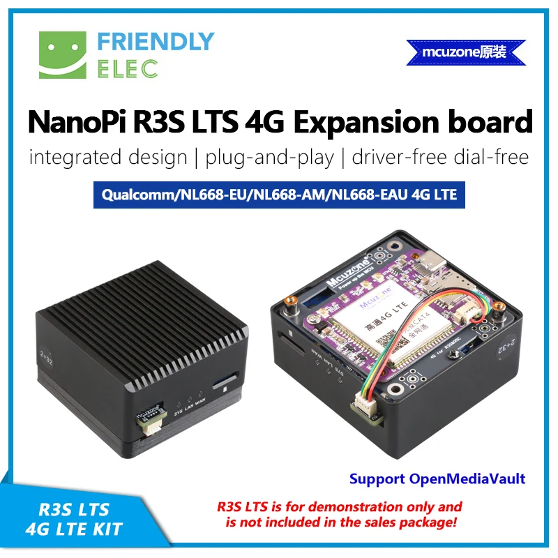 NanoPi R3S LTS_4G Expansion board,Rockchip RK3566, Qualcomm/NL668-EU/NL668-AM/NL668-EAU 4G LTE