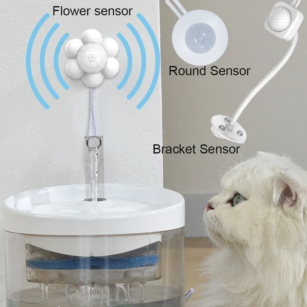 

New Automatic Pet Water Dispenser Motion Sensor Filter Fountain Universal Infrared USB Powered Detector Dog Cat Accessories