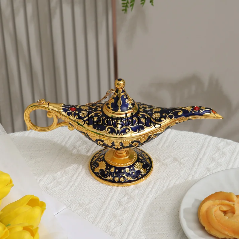 

CL large metal search banner magic lamp toy ornament high-end home retro handicrafts Dunhuang study wishing magic lamp