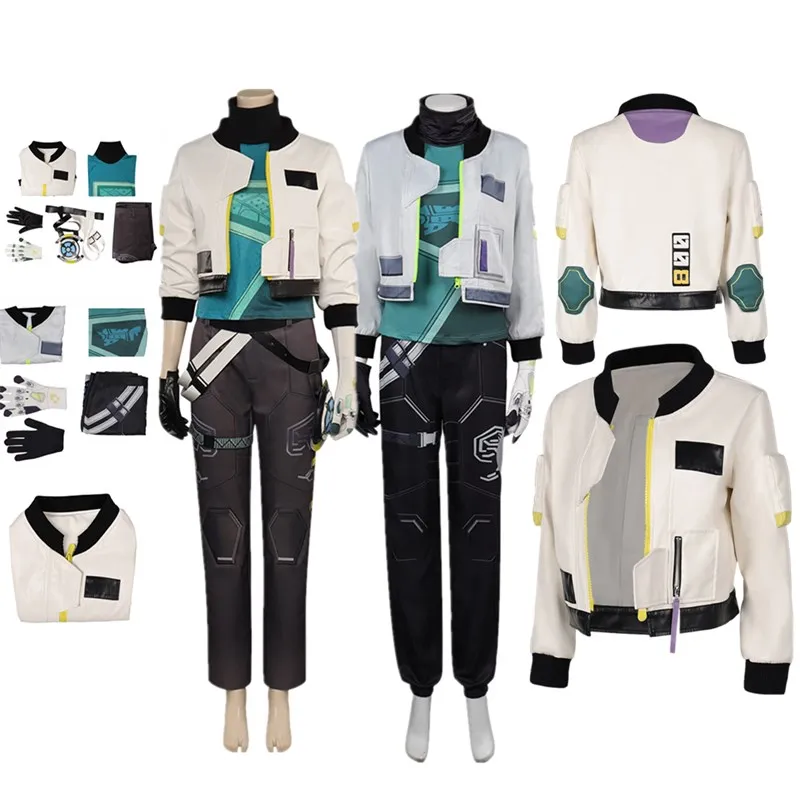 

Женский костюм для косплея Valorant Deadlock, фэнтезийная куртка, пальто, штаны, наряды на Хэллоуин, карнавал, маскировка, женский костюм