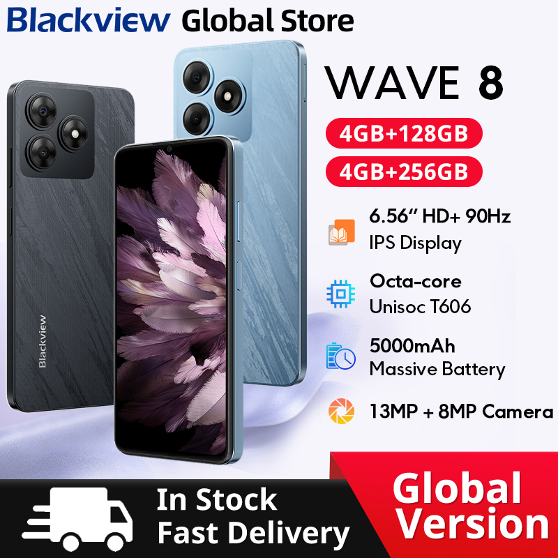 Blackview WAVE 8 Smartphone 6.56''HD+ IPS 90Hz Display Android 14 Unisoc T606 5000mAh 13MP Camera GPS Face Unlock CellPhone