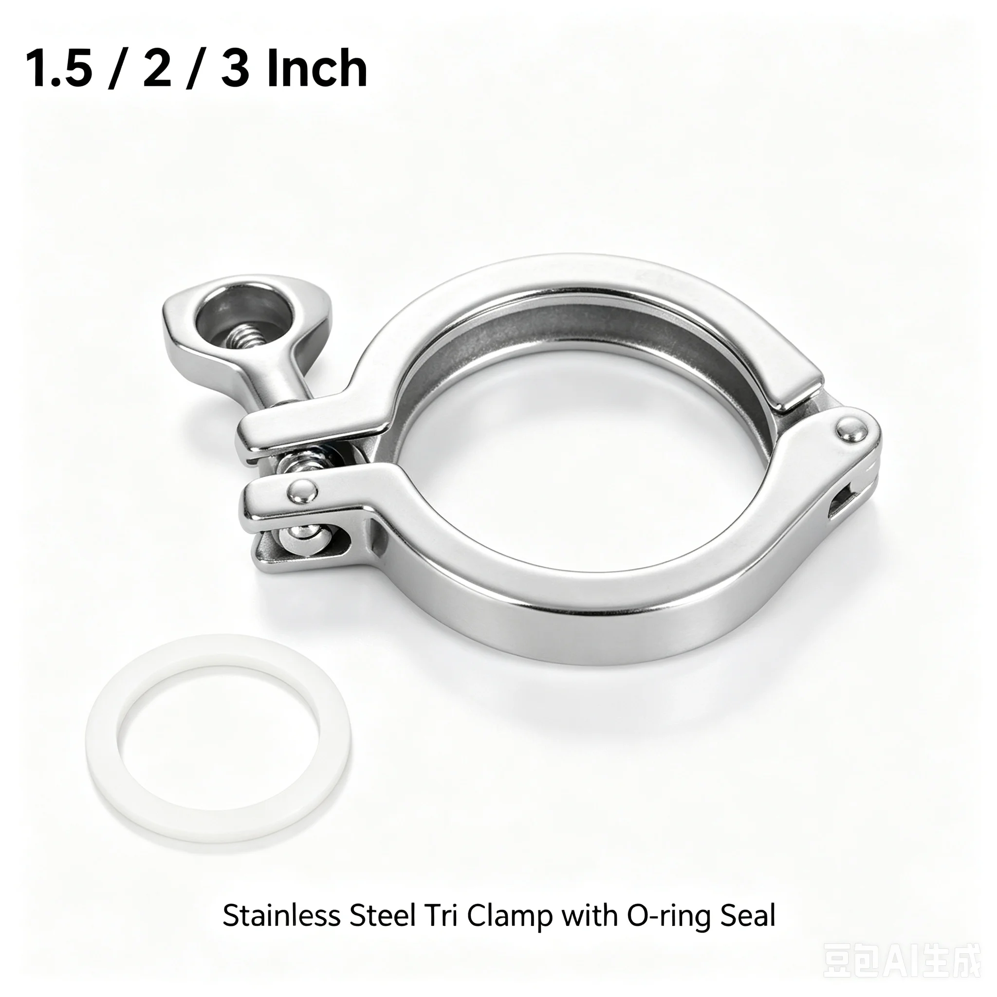 KegLand Tri Clamp Clamps Kits with  O-ring Seal  Stainless Steel 1.5/2/3inch Fitting Ferrule Commercial Home Brewing