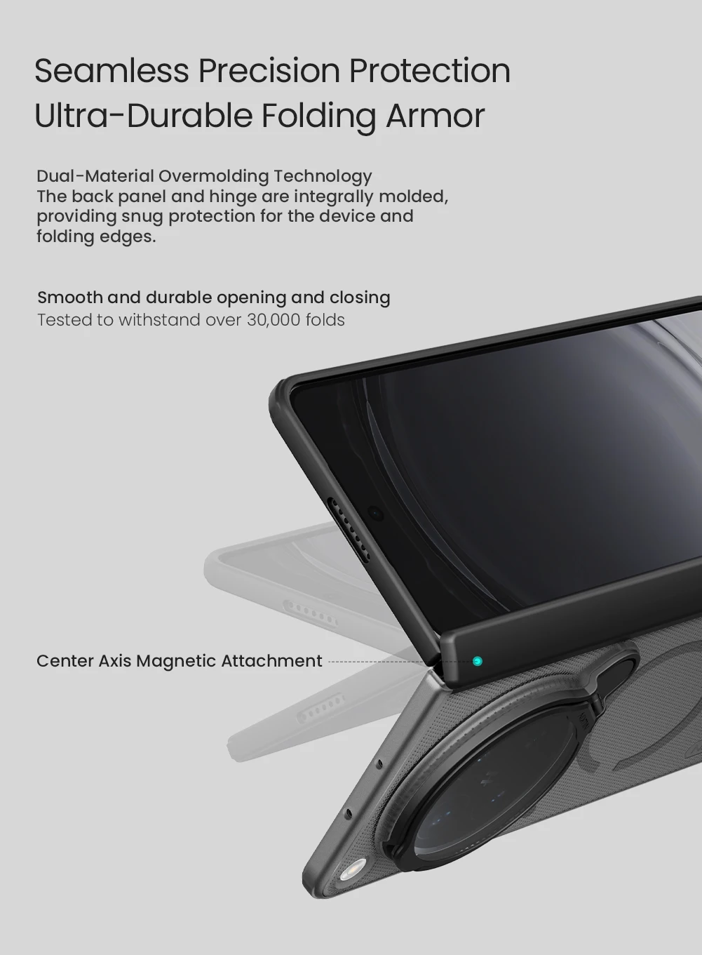 

Чехол Nillkin для OPPO Find N6 5G Fold Case, магнитный, суперматовый, с защитой от отпечатков пальцев, Magsafe, жесткий защитный чехол из поликарбоната
