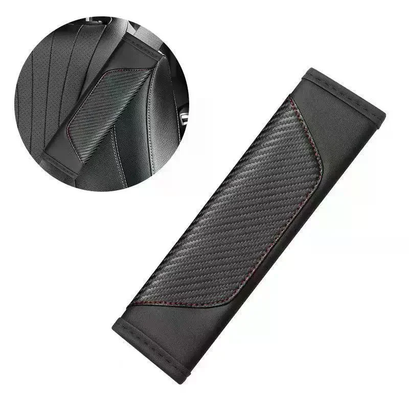 2Pcs PU Leather Safety Seat Belt Shoulder Cover Breathable Protection Padding Pad Interior Access Car Accessories
