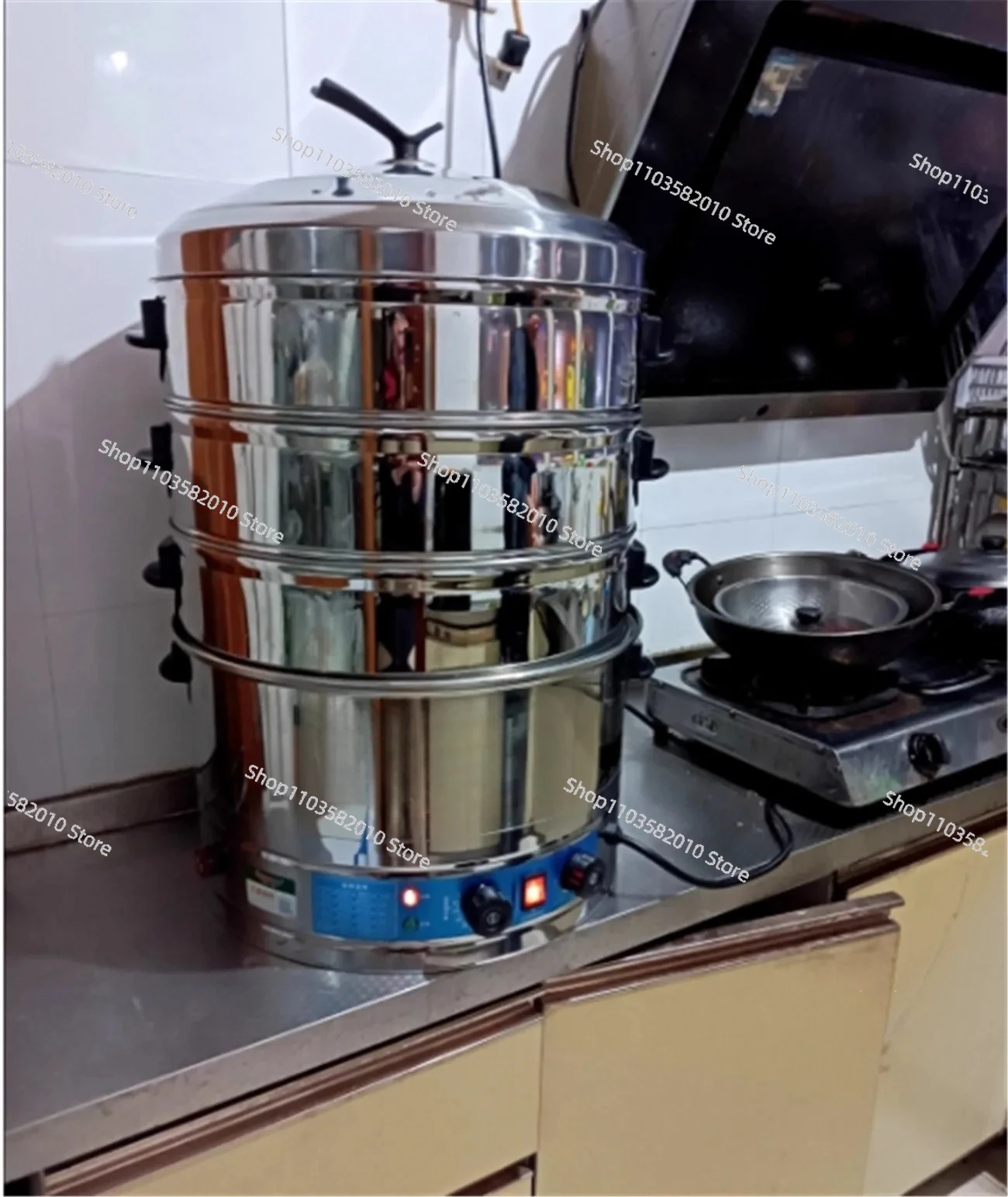 52CM 40CM 47CM Three Layers Steamers Cooking Pot Stainless Steel Electric Steamer Buns Steamed Bread Machine