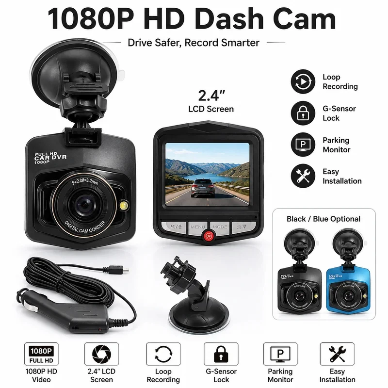 Car Recording 1080P Car DVR Dash Cam for Cars Camera HD Video Recorder for Vehicle Dvrs Night Vision Parking Vehicle Camera