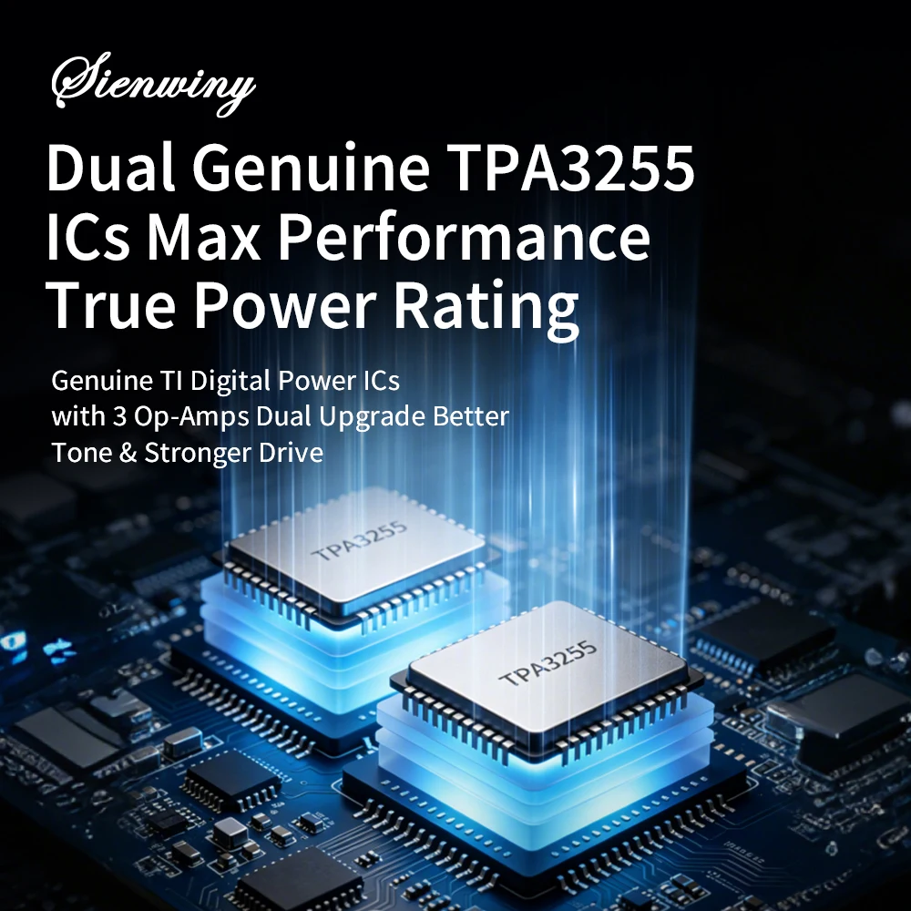 SIENWINY-914 YS-6002 TPA3255 1200W 2.0CH Digital Power Amplifier Board HiFi Stereo Audio Amp 600W+600W Volume Control