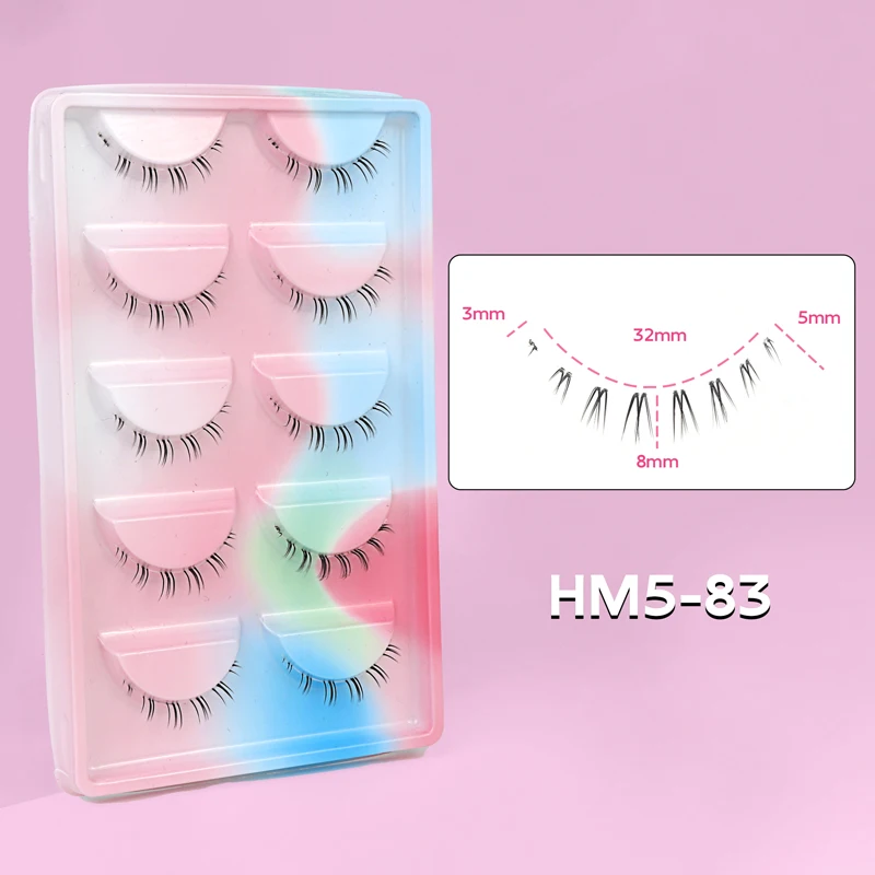 10 Paar untere Wimpern, Packung unter den Wimpern, weiche untere Wimpern, 100 % handgefertigt, transparentes Band, Manga-Unterwimpern, Make-up-Tools – Detail 20