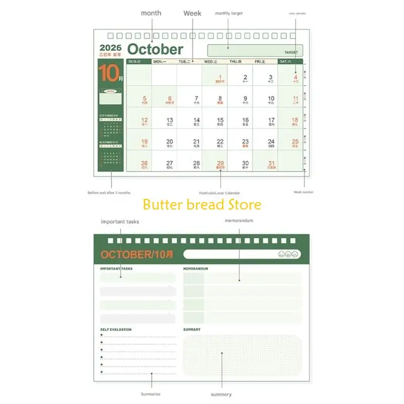 W89C 2026 Simple Desk Decorations Calendar Creative Desktop Decors Planner