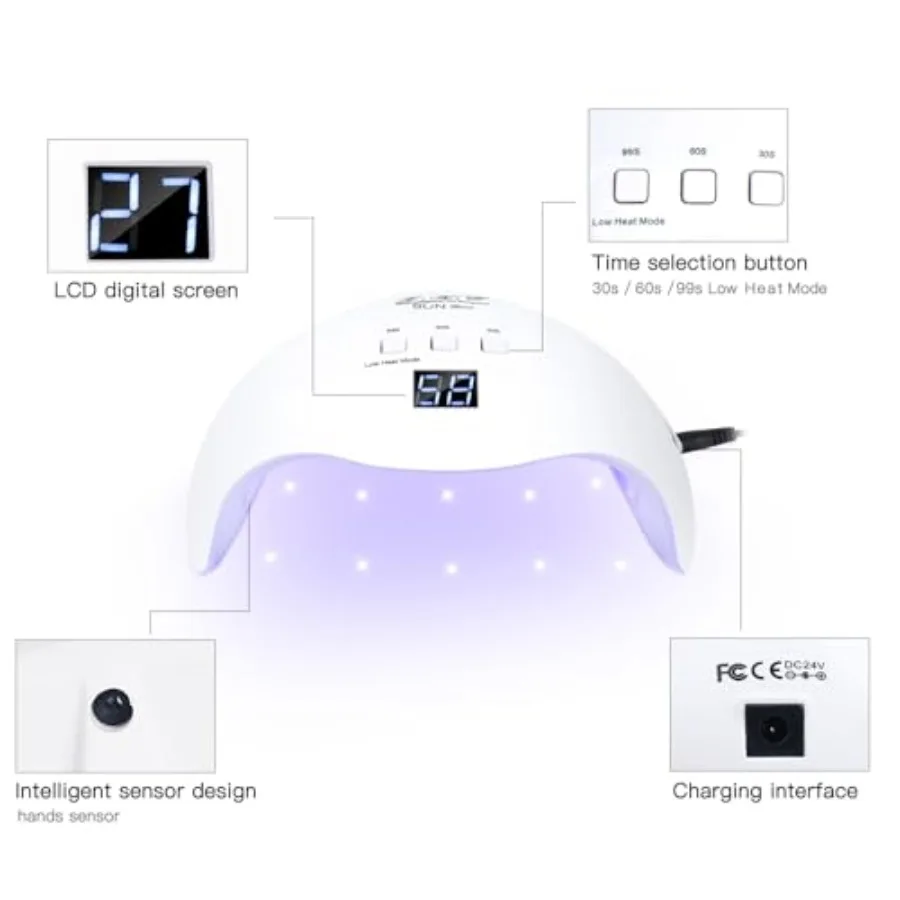 Gel UV LED Nagellak Lamp LKE Nageldroger 40 W LED Licht met 3 Timers Professioneel voor Nail Art Gereedschap Accessoires Wit