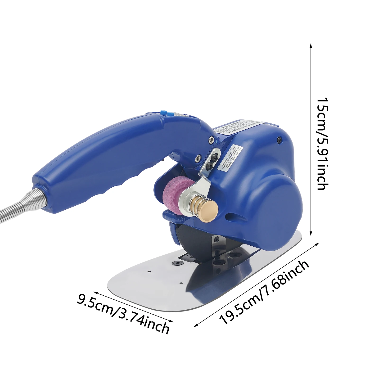 

Blue 7.68*3.74*5.91" 110V 245W Electric Fabric Cutter, Speed Adjustable Fabric Cutting Machine, Cutting Machine for Fabric Cloth