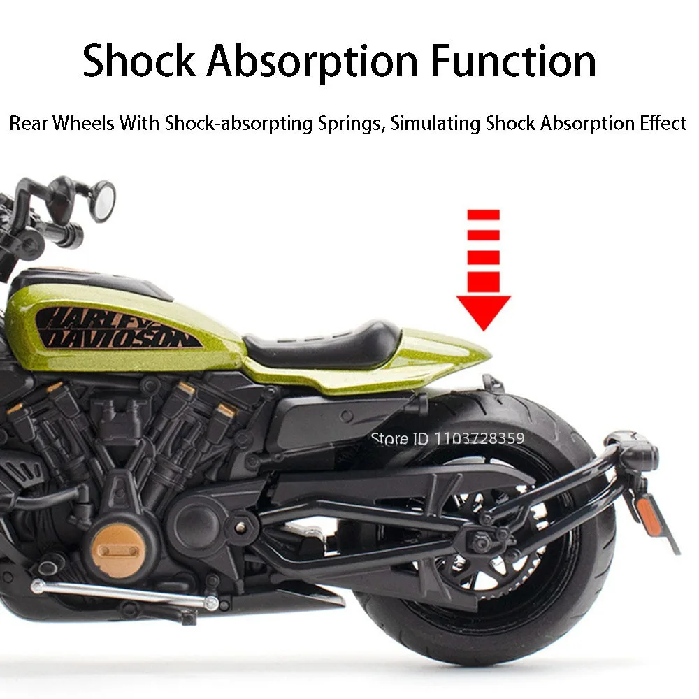 1:12 Sportster Model Toy Motorcycles Alloy Diecast Nijia ZX-6R Motorbikes Sound Light Shock Absorption Rubber Tires Kids Gift