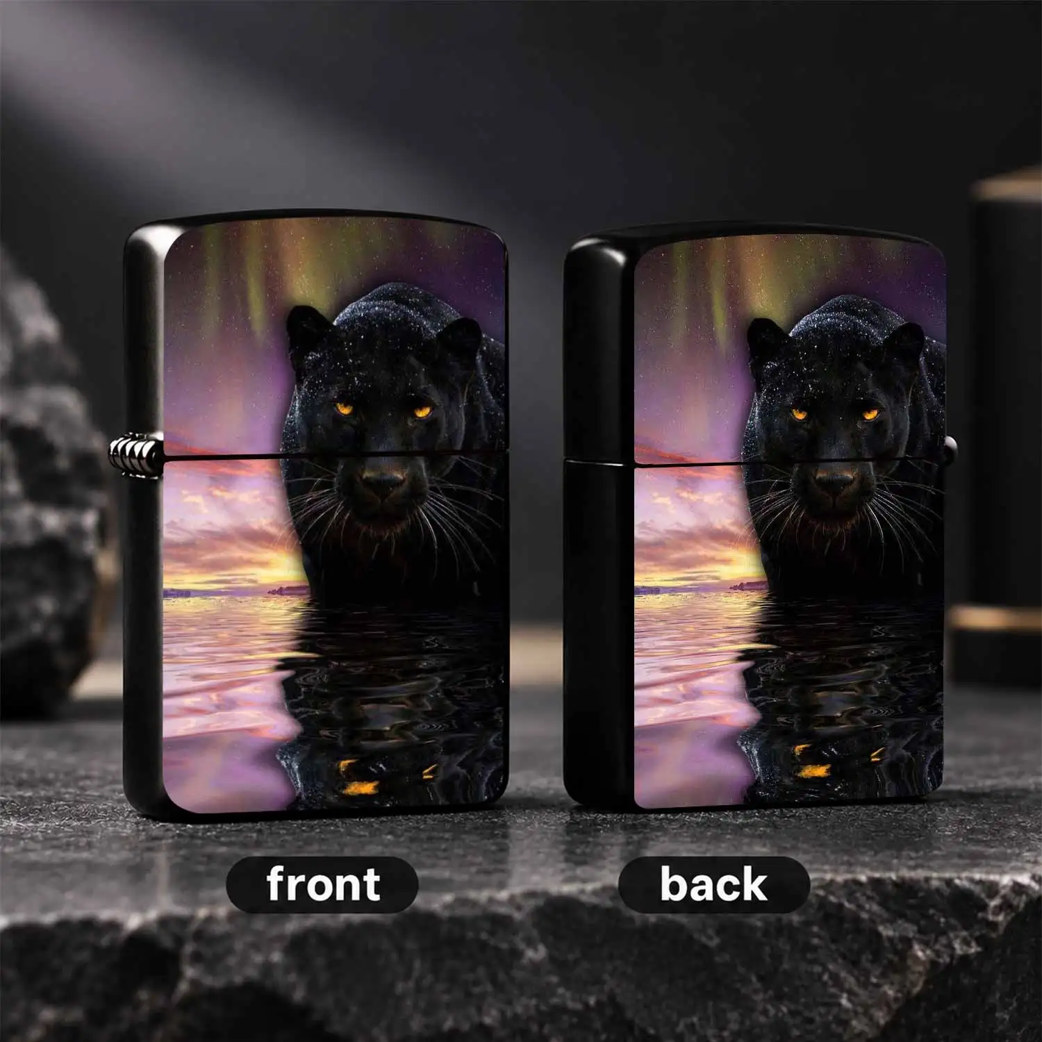 Creative Black Pantherlake Scene Lighter Stylish Atmospheric Art Themed Accessory Perfect For Daily Multi Scenarios Use Exquisite Portable Unique Decorative Item Great Thoughtful Gift Choice For Friends Family Fine Craf A Humorous And Inter