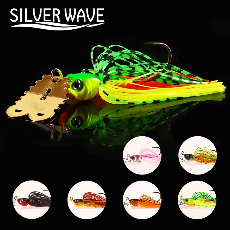 High Quality Fishing Lure Stainless Bladed Jigging Metal Bait Rubber Skirt Artificial Wobbler Chatter Bait For Bass Perch Pike