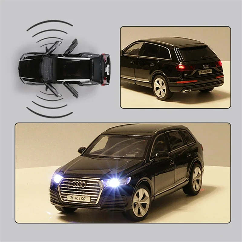 1:32 Audi Q7 SUV Alloy Car Model Diecast & Toy Vehicles Metal Car Model Simulation Sound and Light Collection Childrens Toy Gift