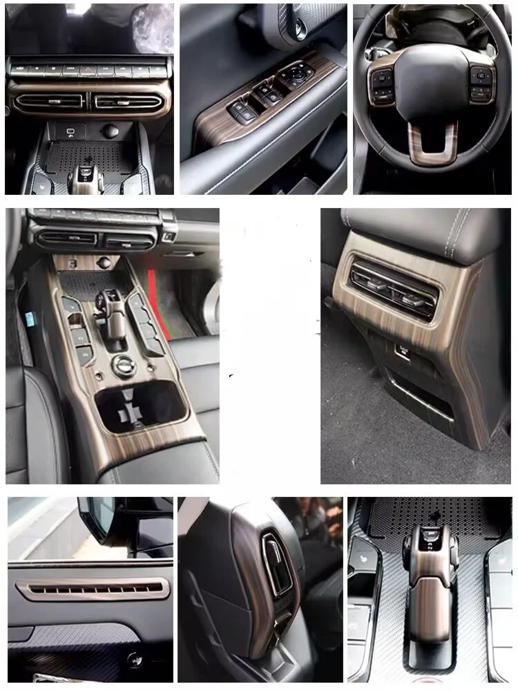 

For Great Wall Haval Dargo 2th Gen 2023-2024 center console shift frame outlet kick plate glass lift ABS interior decoration