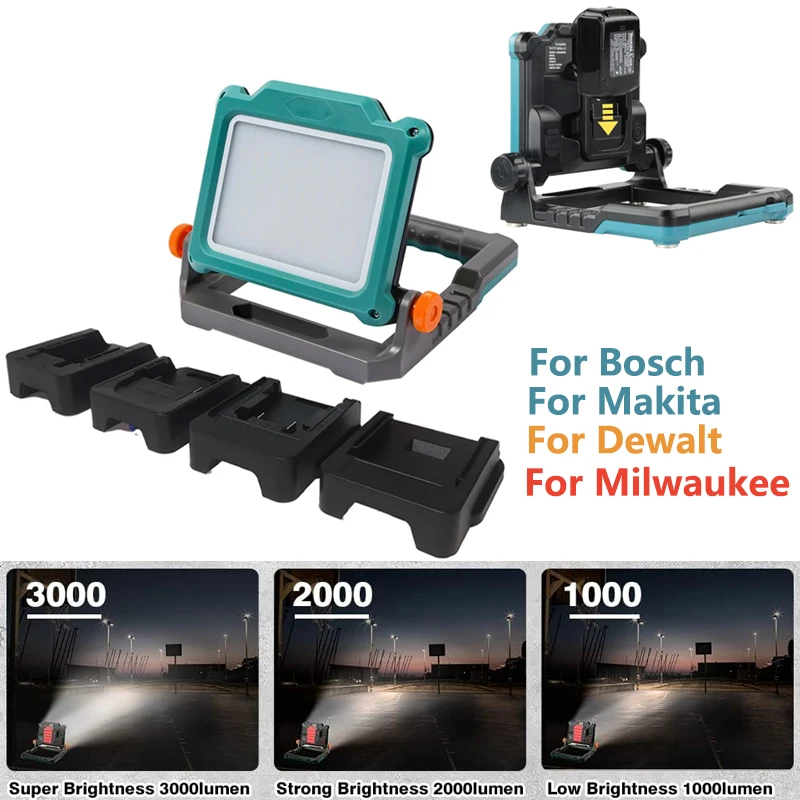 جديد ل ديوالت/ماكيتا/بوش/ميلووكي/بلاك ديكر 18 فولت20 فولت بطارية ليثيوم أيون LED ضوء العمل مصباح طوي العرض Led مصباح في الهواء الطلق #2